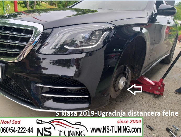 S klasa w222 2018 ugradnja distancera felne 5x112 66.6 sraf 14x1.5 novi sad tuning ns